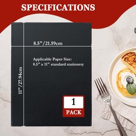 MAOPINER Menu Covers, 1 Pack 8.5" x 11" Restaurant Menu Covers Holders, Single View Menu Covers with Angled Corners Black for Restaurants, Diners, Bars, and Wine Lists (1, 8.5" X 11")