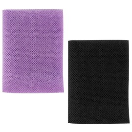 Bojueshaw 2pcs African Exfoliating Net,African Net Sponge,Exfoliating Bath Wash Cloth,Nylon Back Scrubber Exfoliating Bath Sponge for Women Men Shower(Black+Purple)