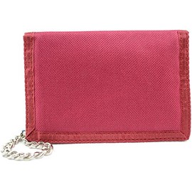 Mens/Boys/Childrens Canvas Style Ripper Wallet with Key Chain - Red