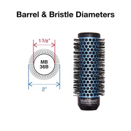 Olivia Garden MultiBrush Detachable Thermal Styling Hair Brush MB-36B (1 3/8")