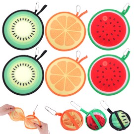 6 PCS Fruit Foldable Fan, Portable Round Fruit Style Handheld Folding Fan, Folding Hand Fans Watermelon Lemon Orange Fruit for Summer Party wedding Decoration Cooling