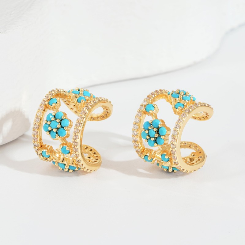 Fettero Ear Cuff Earrings, Set of 2, 14K Gold Plated