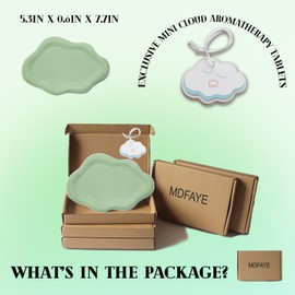 MDFAYE Jewelry Dish Trinket Tray for Women, Ring Dish Holder, Unique Cloud Shape Ceramic Plate Cute Things Vanity Aesthetic Room Decor Mother's Day Birthday (Flocked Green)