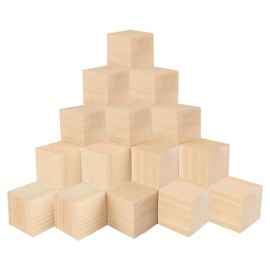 Wood Blocks for Crafts, 30 PCS 2 Inch Unfinished Wood Cubes, Natural Wooden Square Blocks, Unfinished Craft Wooden Squares for Arts and Crafts, Painting, Puzzle Making, DIY Projects