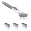 1 Piece Dish Brush with 4 Brush Heads, Cleaning Brush
