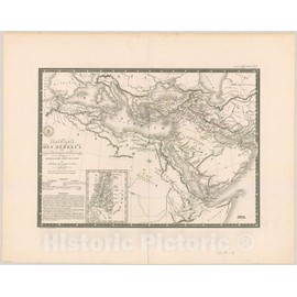 Historic Map : Holy Land Maps #139, Geographie des Hebreux ou Tableau de la Dispersion des enfans de Noe et des principaux peuples Dont ils sont la souche, Antique Vintage Reproduction : 24in x 18in