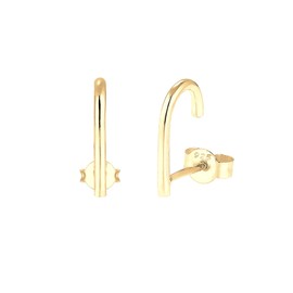 Elli Women Gold Plated 925 Sterling Silver Geo Earrings