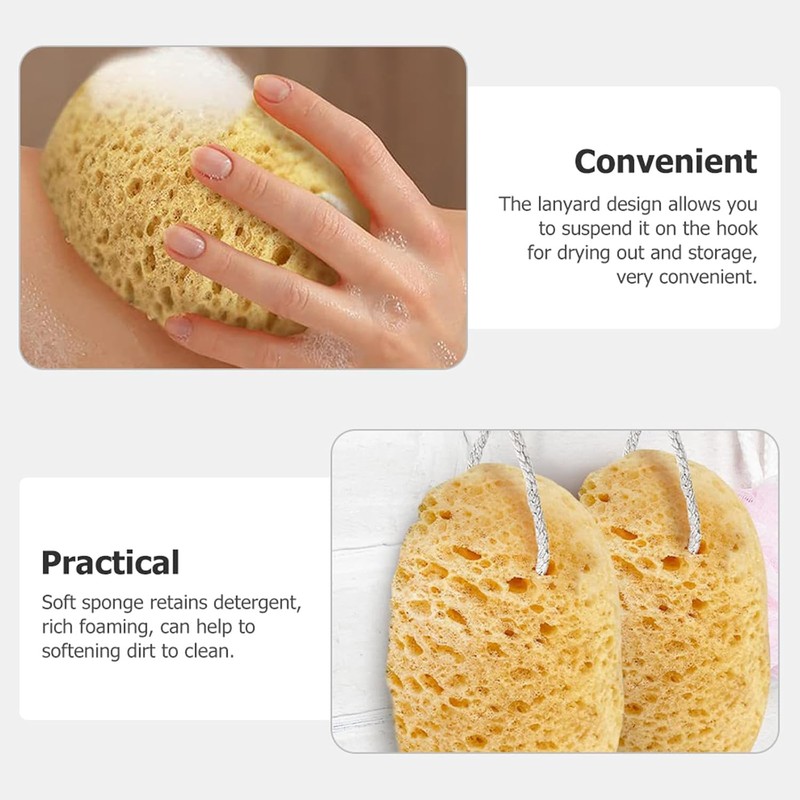 Esponjas de Baño Exfoliantes MALUGOGO de Celda Hexagonal 2 Piezas