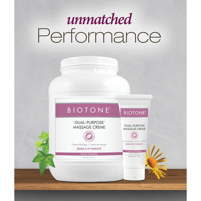 BIOTONE Dual-Purpose Massage Crème with Arnica and Ivy Extracts, Pure