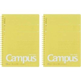 Campus Soft Ring Notebook, Semi-B5, B 6mm Dot Ruled, 34 Lines, 40 Sheets, Blue, Set of 2, Japan Import (SU-S111BT-B):_green_B5_B ruled (6 mm)