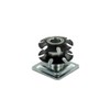 1-1/8" Square Metal Double Star Caster Insert | 5/16-18 Threaded