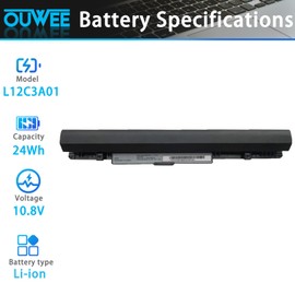 OUWEE L12C3A01 L12M3A01 Laptop Battery Compatible with Lenovo ideapad S210 S210Touch S215 S20-30 S20-30Touch Series Notebook L12S3F01 121500185 121500169 121500170 10.8V 24Wh 2200mAh