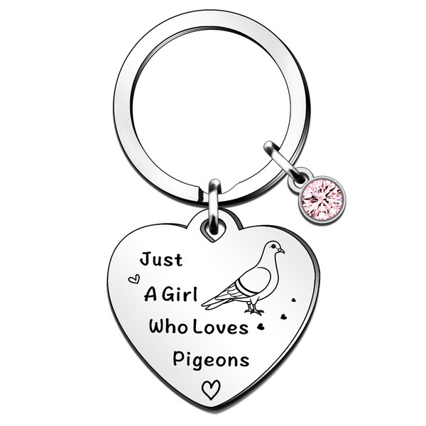 QMVMV Funny Pigeon Keyring Gifts Animal Lover Gift Just A