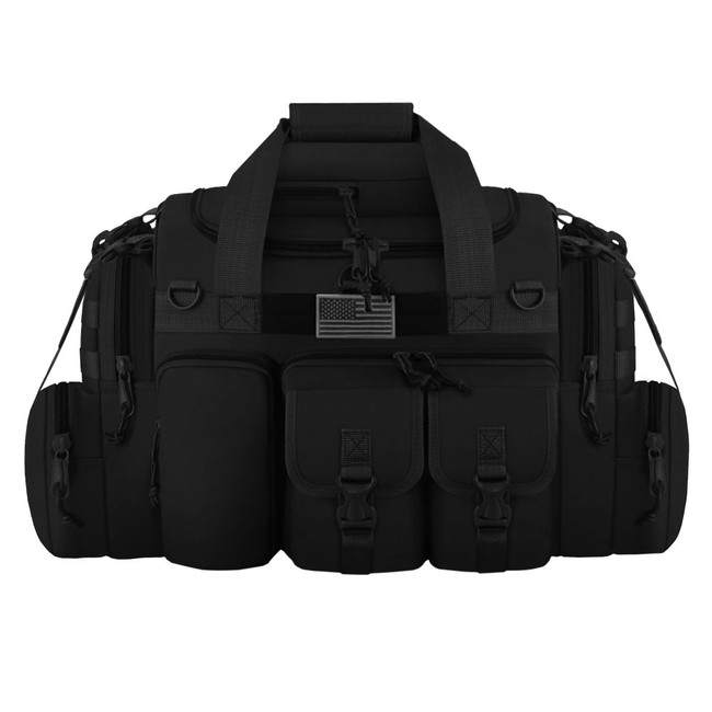 East West U.S.A Tactical Outdoor Multi Pockets Heavy Duty 26" Duffel Bag, Outdoor Sports Bag Black Color