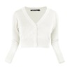 Urban CoCo Women's Cropped Cardigan V-Neck Button Down Knitted Sweater