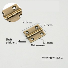 6Pcs Door Hinges,Brass Folding Hinges,Heavy Duty Ball Bearing for Gate,Window,Drawer 1inch Antique Brass