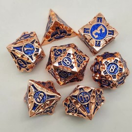 Dice, DND Dice Set, D&D Dice, Metal Dice Set, Dice Role Playing Game, DND Dice Metal RPG, DND Bronze Dice, Dungeons and Dragons Dice (Bronze 4)