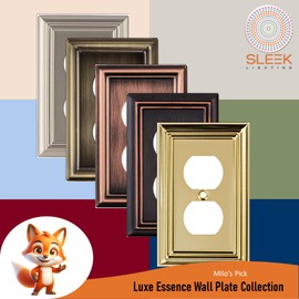 Sleek Lighting | Luxe Essance Gold Steel Wall Plate Collection | Outlet, Switch, Electric Cover (3 Gang Toggle)