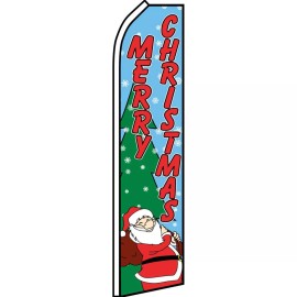 NeoPlex Merry Christmas 2 1/2 ft X 11 1/2 ft Swooper Flag