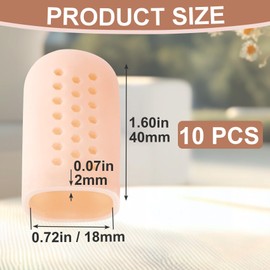 Alpinleux 10 Pack Gel Toe Protectors, Breathable Soft Elastic Toe Covers, Toenail Cushions Toe Cap Toe Sleeves for Ingrown Toenails, Missing Toenails, Blisters, Corns, Calluses, Hammer Toes