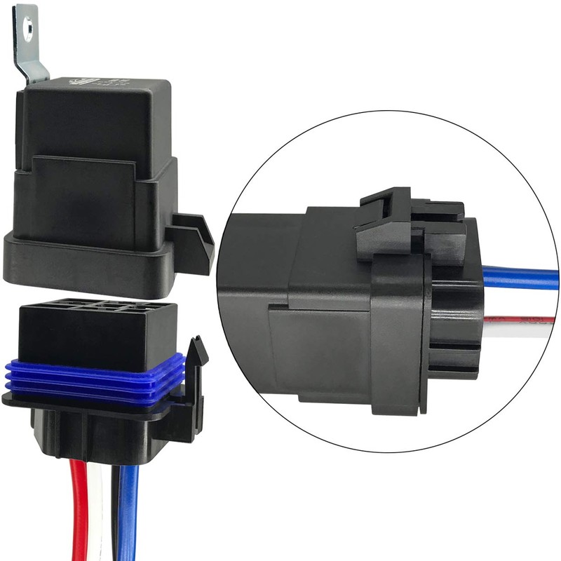 irhapsody 4-pin 80/60AMP 12VDC Waterproof Relay Kit, SPST Automotive Relays,