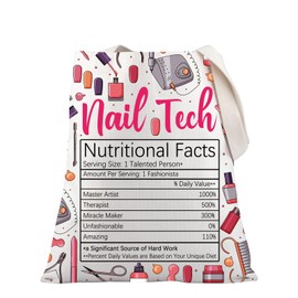 PLITI Nail Technician Gift Nail Artist Gift Manicurist Gift Nail Stylist Gift Nail Specialist Gift Nail Tech Tote Bag (Nail Nutritional TGU)