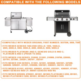 7506 Burner Tubes for Weber Genesis 1000 Parts, Weber Genesis 1000-5500, Genesis Gold/Platinum (Prior to 2002 Model Year) & Platinum I/II Gas Grills, Weber Burner Tube Replacement 20428, 72605 & 128C4