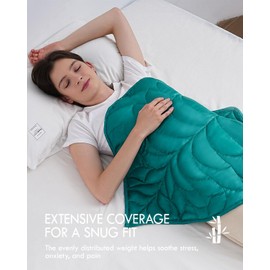 Kaisa Weighted Lap Blanket 5lbs 23'' x 29'', 100% Rayon Made from Bamboo, Small Weighted Blanket for Adults for Travel Relaxation, Machine Washable, Green