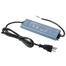 LED Driver Waterproof IP67 Power Supply AC120-277V 12V DC with Plug Low Voltage Transformer Adapter Constant Voltage for LED Strip UL CE TAA (200, Watts)