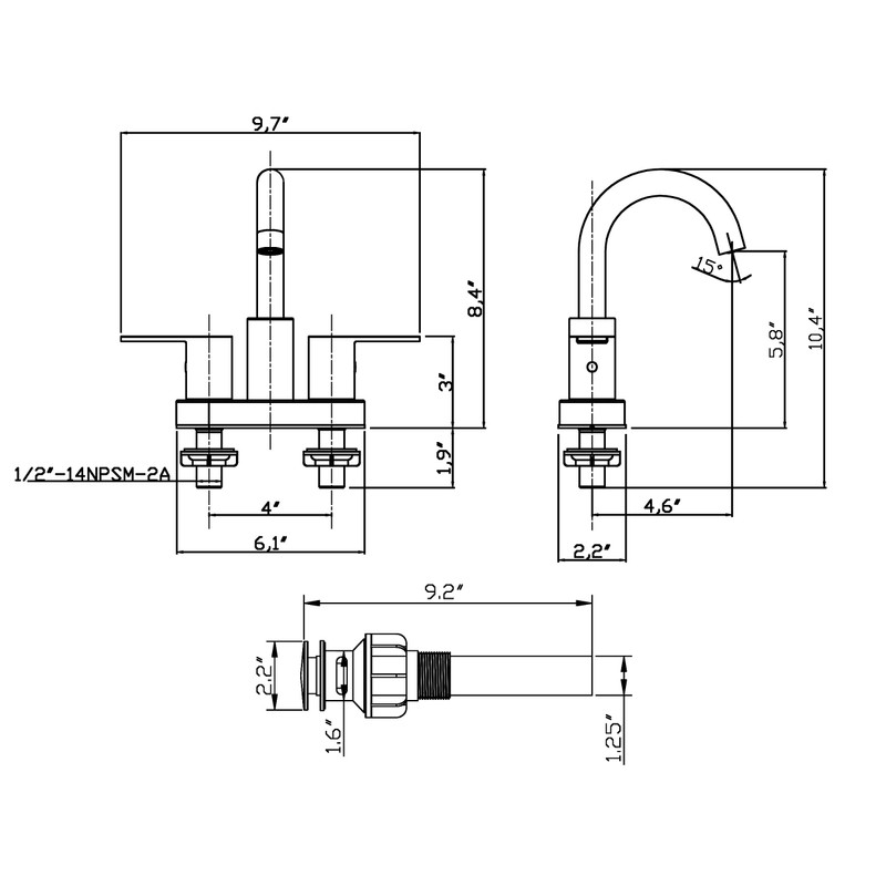 TimeArrow 2 Handle Centerset Bathroom Sink Faucet Brushed Nickel with