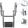 Amarine Made 4 Step Pontoon Boat Ladder Stainless Steel Telescoping