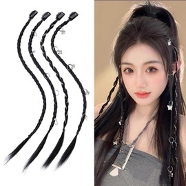 Doyime Braid Wig, Set of 4, Hair Extensions, Braid Extensions, Cute, Kira, Hair Ornament, Braid, Extension, Easy to Wear, Costume, Cultural Festivals, Birthdays, Recitals, Parties, Stage, Children,