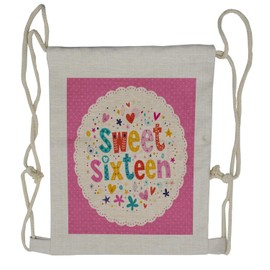 Ambesonne Retro Drawstring Backpack, Joy Anniversary, Sackpack Bag