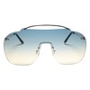 Mens & Womens Oversized Rimless Mono Lens Aviator Sunglasses