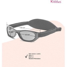 Kiddus Baby Sunglasses for Boys and Girls Aged 0 Months to 2 Years, 100% UV Protection, Super Comfortable with Adjustable, Soft Strap The ideal baby gift. -