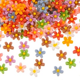 Canollo Pack of 50 Flowers Miniature Resin, Decorative Flowers Small, Miniature Decoration, 3D Colourful Flower Decoration for Miniature Dollhouse Accessories, Miniature Landscapes, Nail Art, DIY