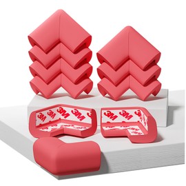 Fozobaiy Baby Corner Protectors,Baby Proofing Foam Edge Guard,Table Protectors For Kids,Suitable For Coffee Table Desk Furniture Fireplace Sharp Corners,10 Corner pads (Red)