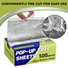 Biocean 500 Pre-Cut Aluminum Foil Sheets, 9" x 10.75" Pop-Up