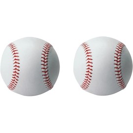 Ghani® 2 Pack Baseball Ball Soft Leather Sports Practice Baseballs Softball PU Rubber Leather Baseball Stitched T Ball Training Baseball for Outdoor Sports for Youth and Adult