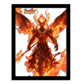Pursuestar Wooden Laser-Cut Flame Lucifer Demon Fallen Angel Wall Decor