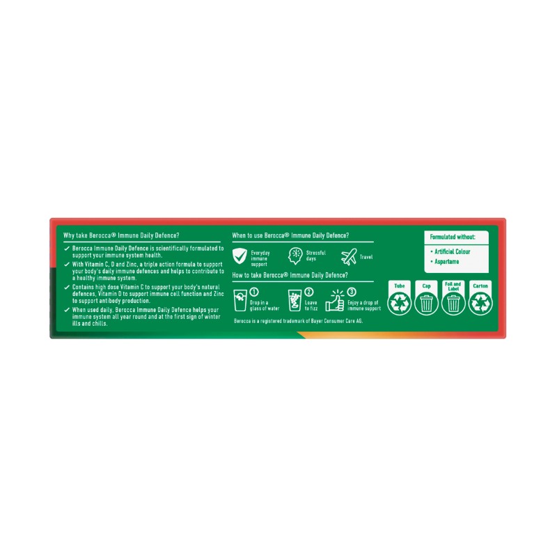 Berocca Immune Daily Defence Vitamin C, D and Zinc, Blackcurrant