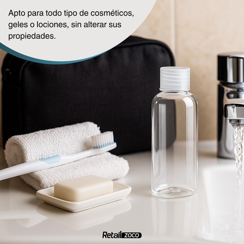 TECHZOCO Reisespender, Shampoo-Spender, 100 ml, Kosmetikflasche, geeignet für Flugreisen, 2