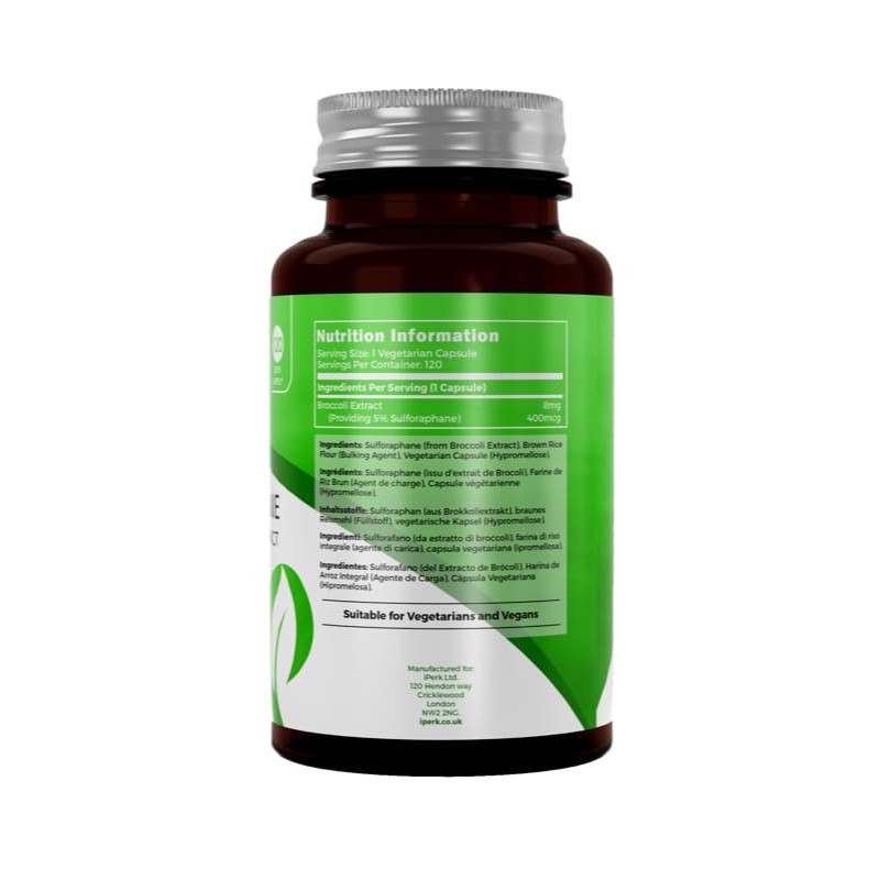 iperk Sulforaphane 400mcg per Capsule from Broccoli Extract | 120