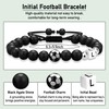 Casxyue Football Gifts For Boys Football Bracelet With Initial For