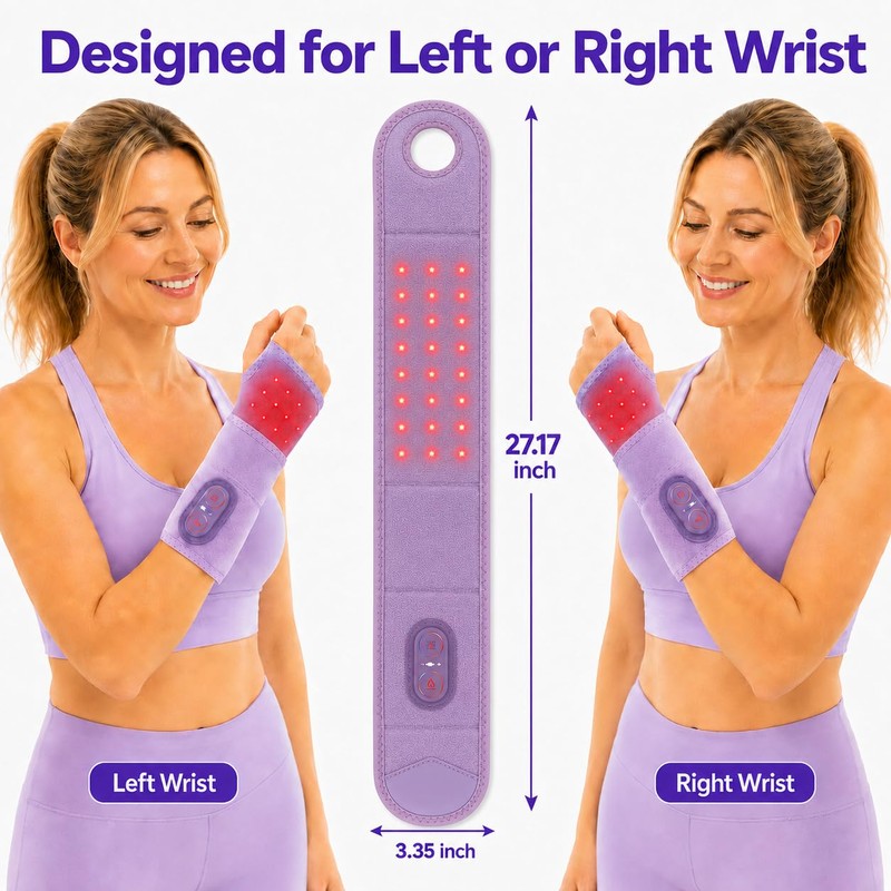 Cordless Wrist Heating Pad with Massage, Heated Wrist Wrap with