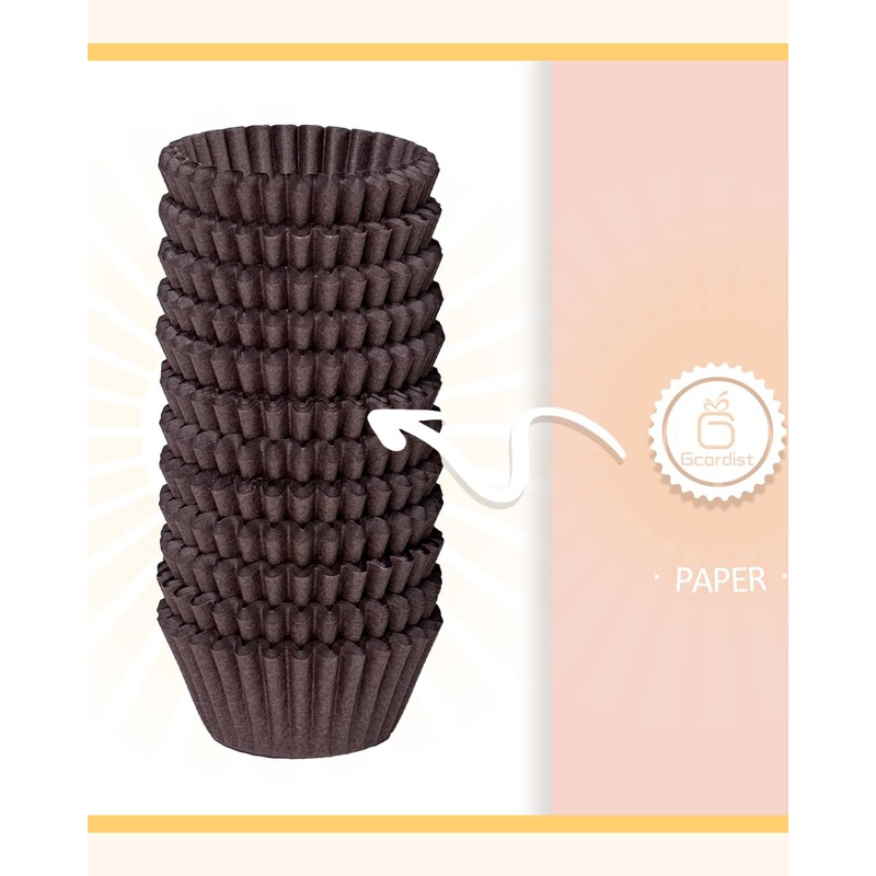Gcardist Mini 500-Count Coffee Cupcake Liners Muffin Liners Food Grade