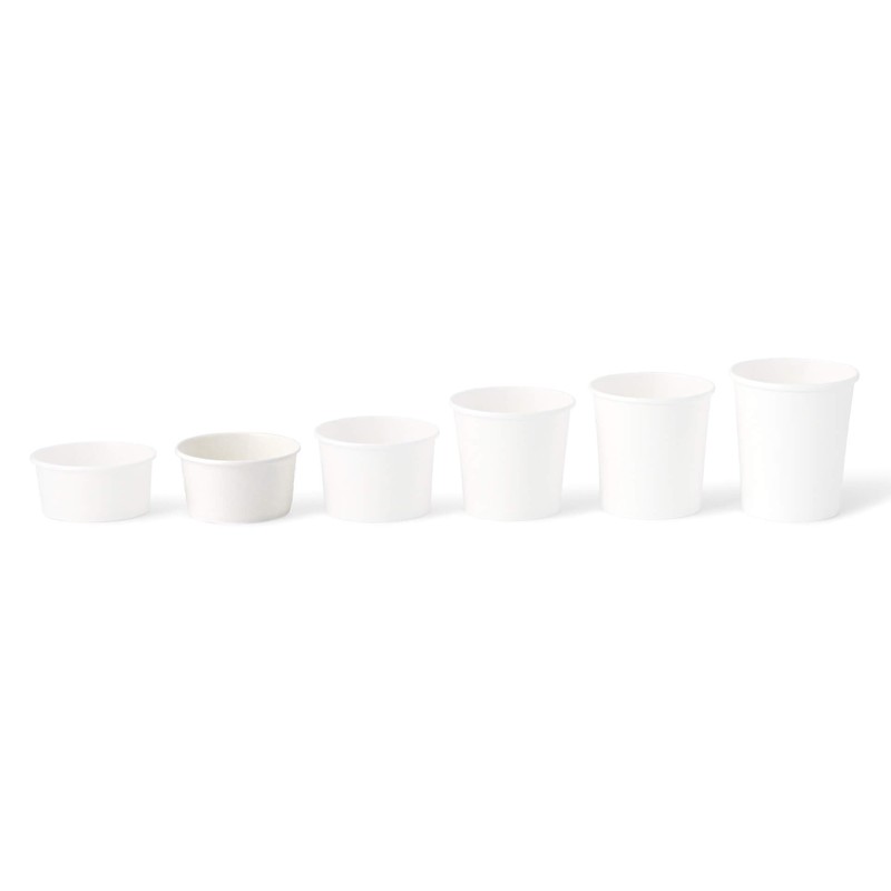 BIOZOYG 50 x Ice Cream Cups Cardboard 150 ml White