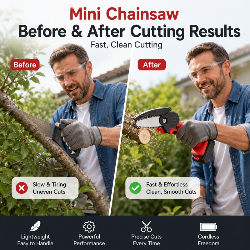 21V Cordless Mini Chainsaw for DIY Wood Cutting – Rechargeable