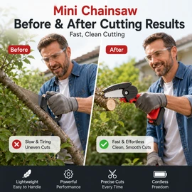 21V Cordless Mini Chainsaw for DIY Wood Cutting – Rechargeable Power Tool for Home Garden Projects