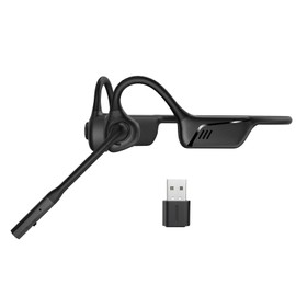 Bone Conduction Headset with Microphone, Bluetooth 5.1 Wireless Headset with USB Dongle, Air Conduction Headset with Noise Cancelling Mic, for Business/Office/Online Lessons/Driving/Playing